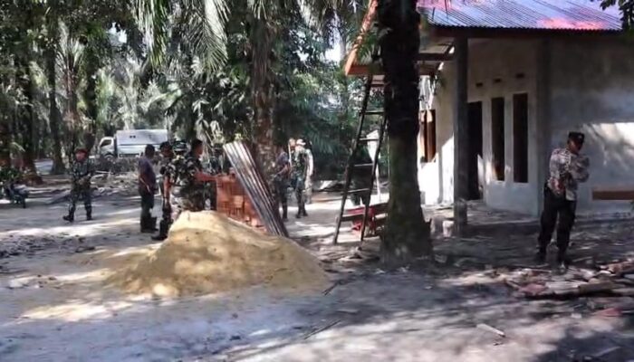 Program TMMD Ke – 124 KODIM Dumai Membangun Rumah Warga Bagi Kurang Mampu